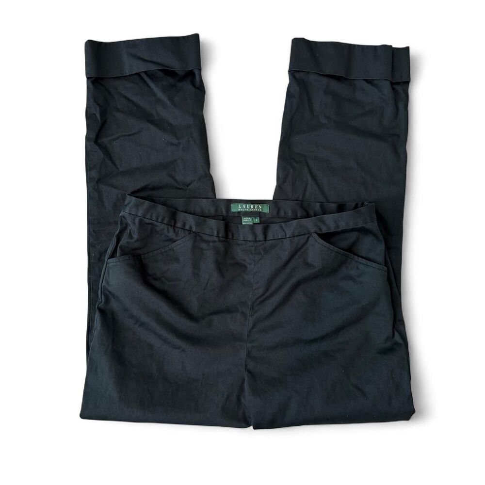 Lauren Ralph Lauren Black Stretch Capri Pants Size 8